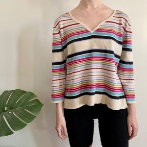 Vintage rainbow striped Pierre Cardin sweater